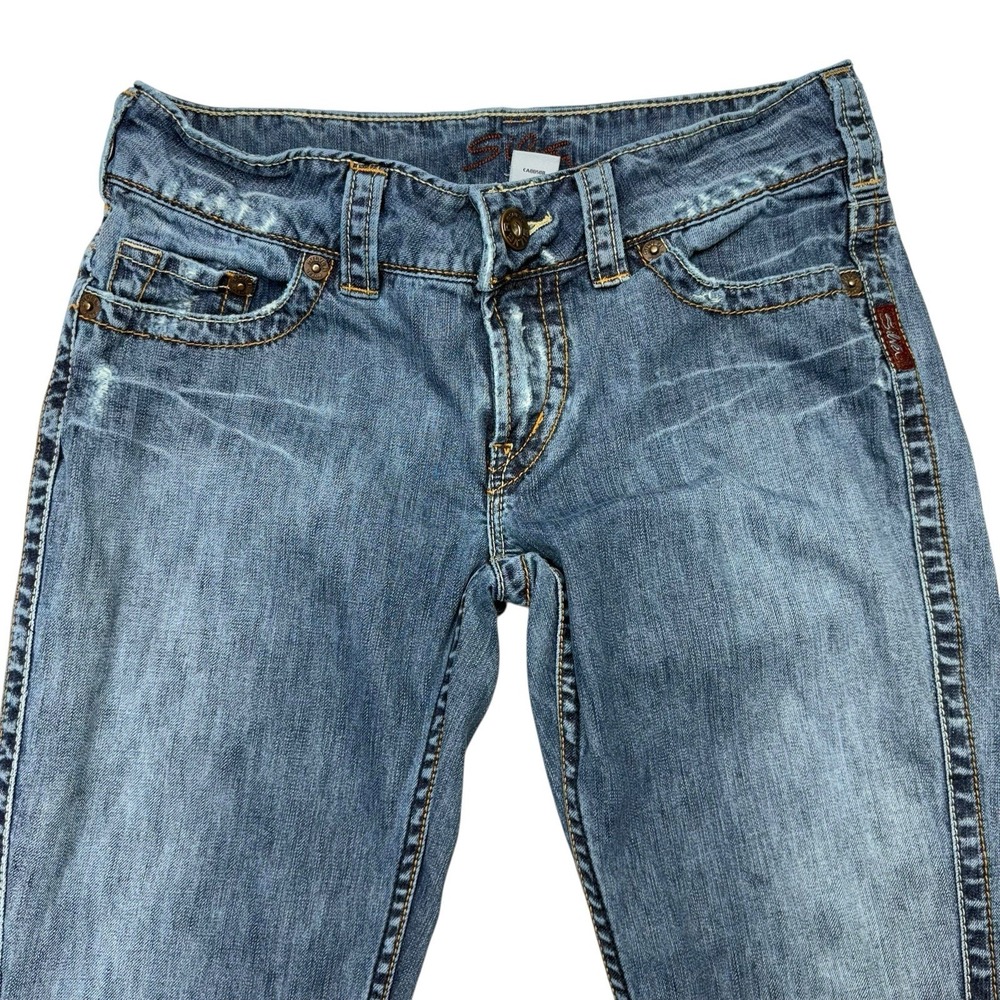 Silver Womens Jeans 28 Twisted Bootcut Low Rise Medium Wash Y2K - Picture 2 of 12